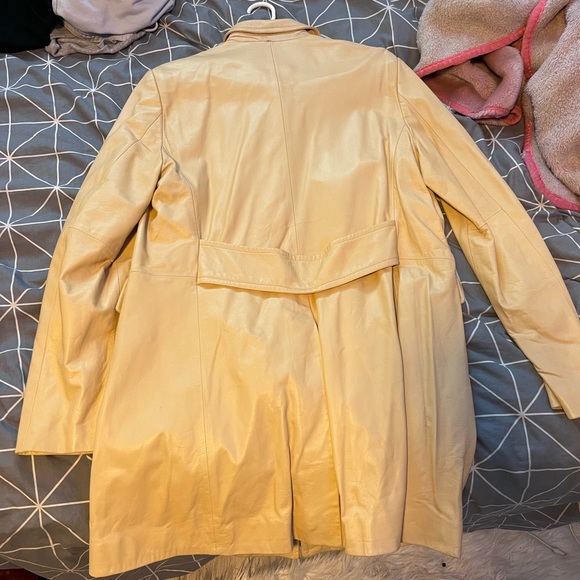 Beige leather trench coat style banana republic unworn new with tags - Picture 3 of 3